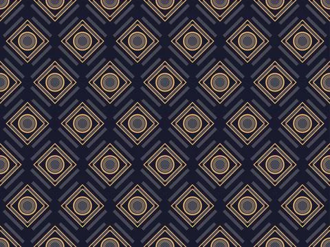 Art deco seamless pattern. Classic geometric retro ornament in gold and black Stock Illustration