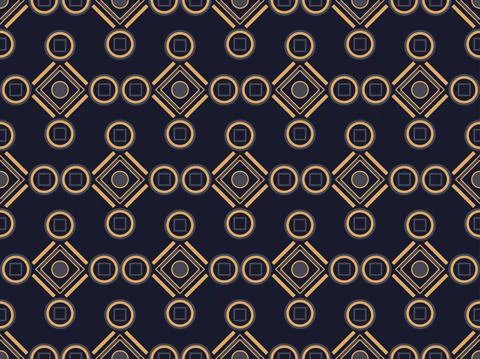 Art deco seamless pattern. Classic geometric retro ornament in gold and black Illustrazione stock