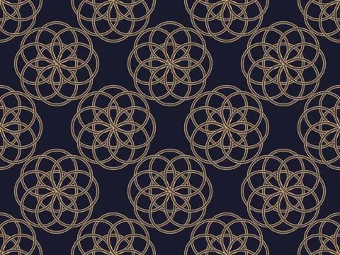Art deco seamless pattern. Classic geometric retro ornament in gold and black Stock-Illustration