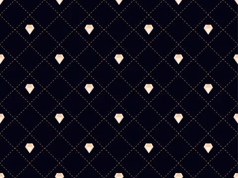 Art deco seamless pattern with diamonds. Style 1920s, 1930s. Vector illustrat Illustrazione stock
