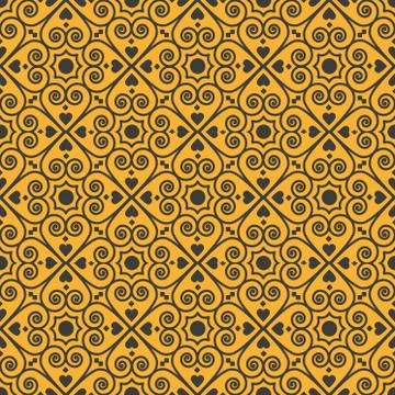 Art deco seamless pattern floral ornament vector Illustrazione stock