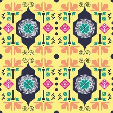 Art deco seamless pattern floral ornament vector Illustrazione stock