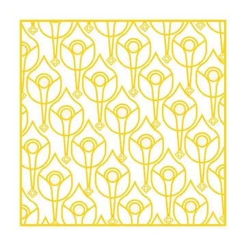 Art deco seamless pattern with geometric floral shapes Stockillustratie