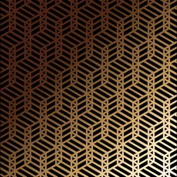 Art deco seamless pattern in gold color on an isolated black background. EPS  Stock Illustration