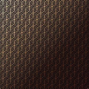 Art deco seamless pattern in gold color on an isolated black background or go Stock Illustration