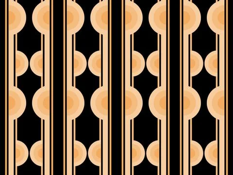 Art deco seamless pattern. Golden art line on black background. Vintage linea Stock Illustration