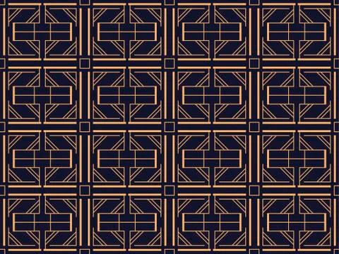 Art deco seamless pattern. Linear geometric art of the 20s in retro style. Ve Stock-Illustration