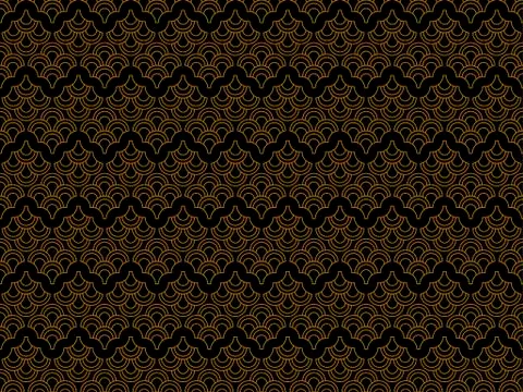 Art deco seamless pattern. Linear geometric art of the 20s in retro style. Go Illustrazione stock