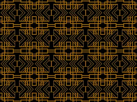 Art deco seamless pattern. Linear geometric art of the 20s in retro style. Go Illustrazione stock