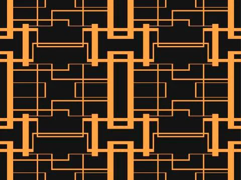 Art deco seamless pattern. Linear geometric art of the 20s in retro style. Ve Illustrazione stock
