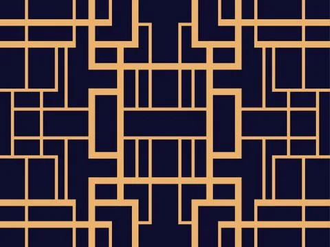 Art deco seamless pattern. Linear geometric art of the 20s in retro style. Ve Illustrazione stock