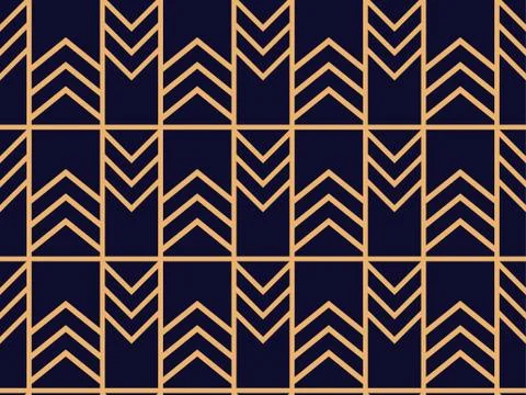 Art deco seamless pattern. Linear geometric art of the 20s in retro style. Ve 스톡 일러스트