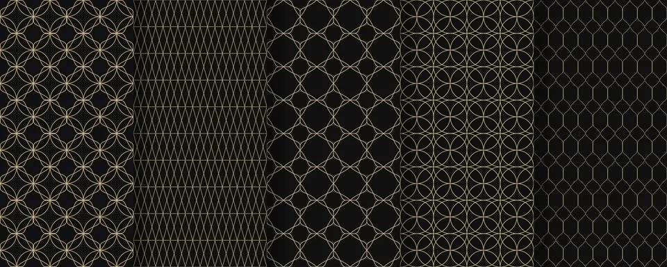 Art deco seamless pattern set Illustrazione stock
