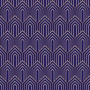 Art deco seamless pattern with stripes gold line , geometric , ornamental r.. Stock Illustration