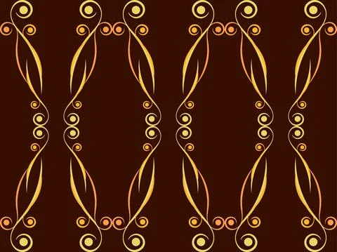Art deco seamless pattern with swirls. Vintage background in the Art Nouveau  Stock Illustration