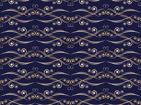 Art deco seamless pattern. Vintage background with curls. Linear art. Pattern Stock Illustration