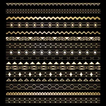 Art deco   set of  borders Stock Illustration