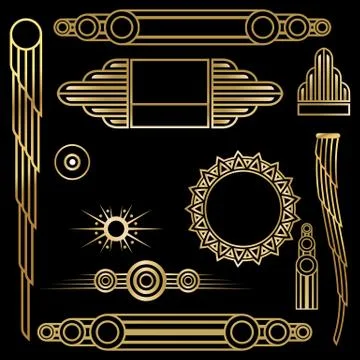 Art deco  set of objects イラスト素材