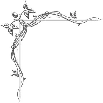 Art Deco silver corner Stock Illustration