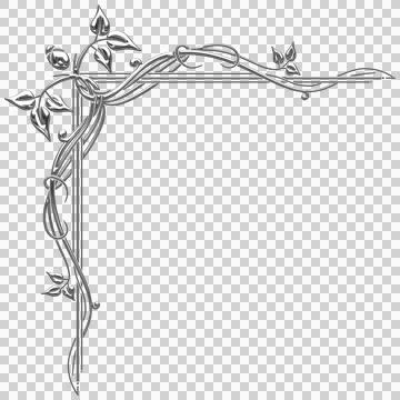 Art Deco silver corner Stock Illustration