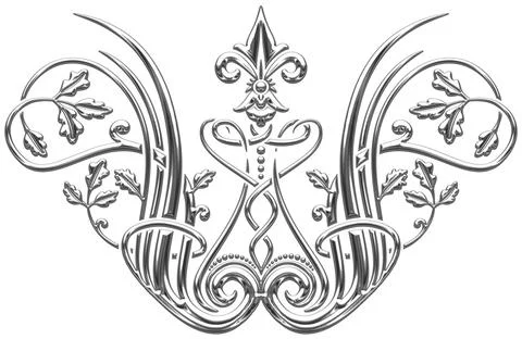 Art deco silver symbol Illustration