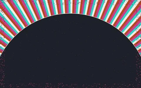 Art Deco Sunburst Fan Pattern in Fuchsia Turquoise and Lava Illustrazione stock