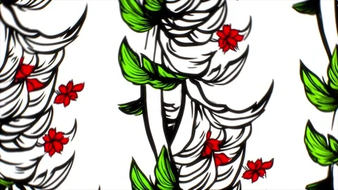 Art Deco Tropical Pattern – Rotation Motion Animation Stock Footage 306385596