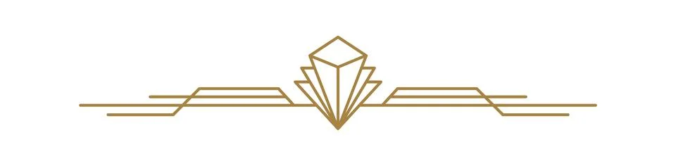 Art deco vector line text divider. Holiday border horizontal line shape icon for イラスト素材