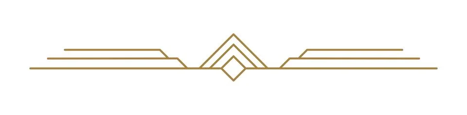 Art deco vector line text divider. Holiday border horizontal line shape icon for イラスト素材