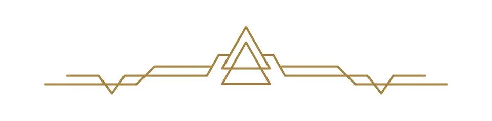 Art deco vector line text divider. Holiday border horizontal line shape icon for Illustrazione stock