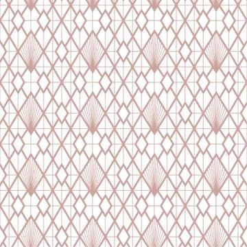 Art Deco vector semless pattern. Vintage decorative rose gold geometric backg Stock Illustration