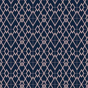 Art Deco vector semless pattern. Vintage decorative rose gold geometric backg Stock Illustration