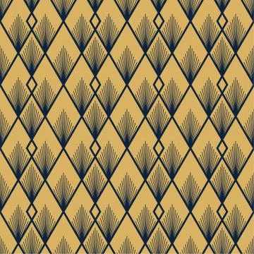 Art Deco vector semless pattern. Vintage decorative gold geometric background 스톡 일러스트