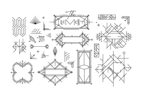 Art deco vintage design elements Stock Illustration