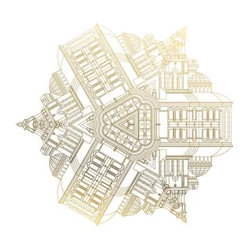 Art deco vintage element vector design template illustration Stock Illustration