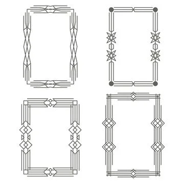 Art Deco vintage frames. The borders. Vector graphics Stock Illustration