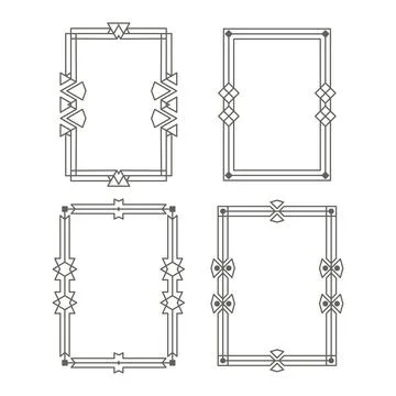 Art Deco vintage frames. The borders. Vector graphics Illustrazione stock
