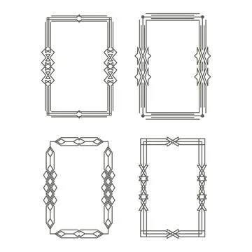 Art Deco vintage frames. The borders. Vector graphics Illustrazione stock