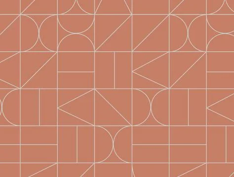 Art deco vintage geometric pattern coral Stock Illustration
