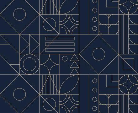 Art deco vintage pattern blue Stock Illustration