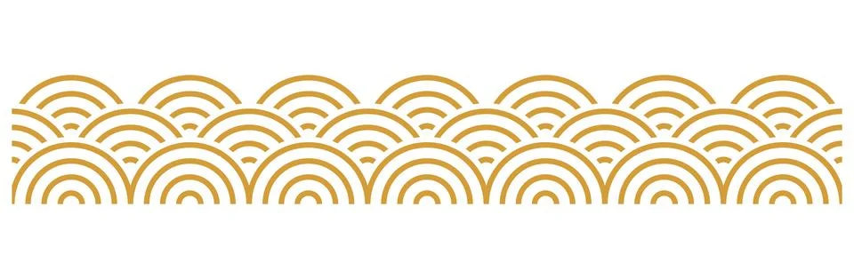 Art Deco Wave Border Vector Illustration Stock Illustration