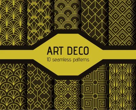 Art decto seamless patterns Stock Illustration