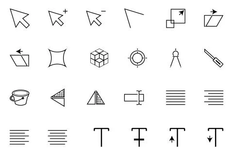 Art Design and Development Vector Icons Pack Stock Illustration