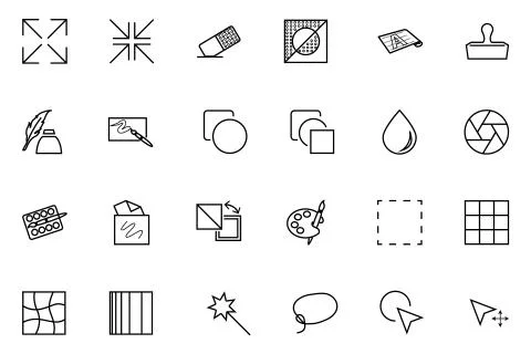 Art Design and Development Vector Icons Collection Stock Illustration