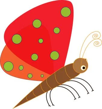 Art design cartoon butterfly Stock Illustration