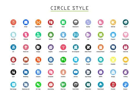 Art &amp; Designing Glyph Flat Illustrazione stock