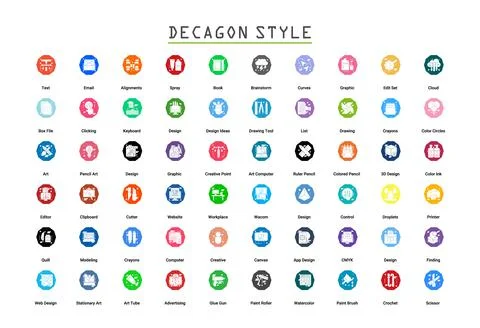 Art &amp; Designing Glyph Flat Illustrazione stock