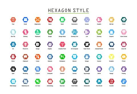 Art &amp; Designing Glyph Flat Illustrazione stock