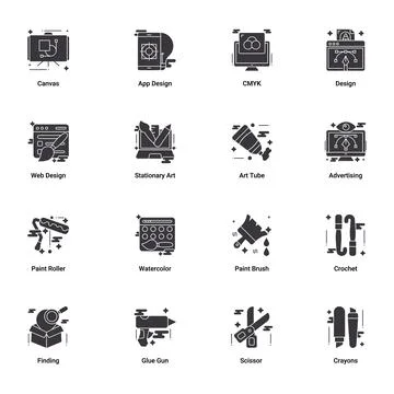 Art &amp; Designing Glyph Illustrazione stock