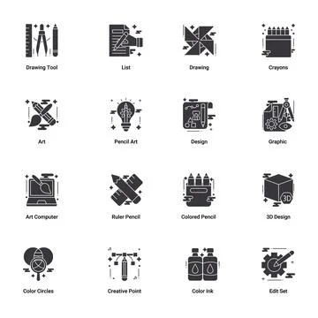 Art &amp; Designing Glyph Illustrazione stock